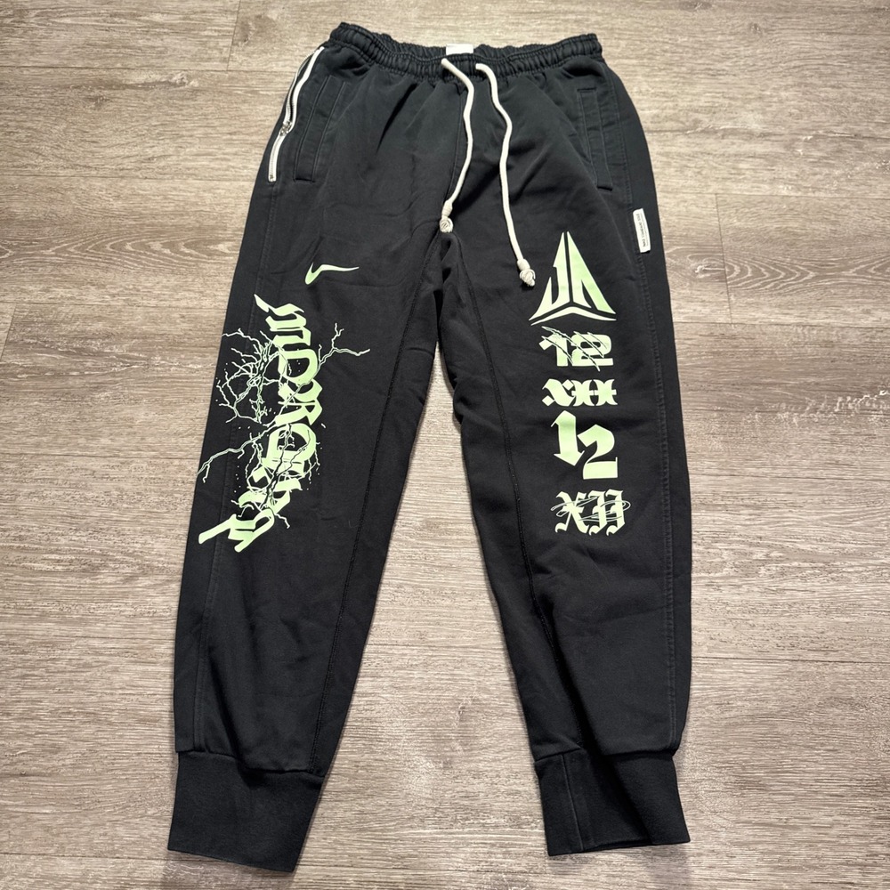 Nike Pants Mens‎ Medium Black Ja Morant Dri-FIT Basketball Joggers 27x27 Fleece